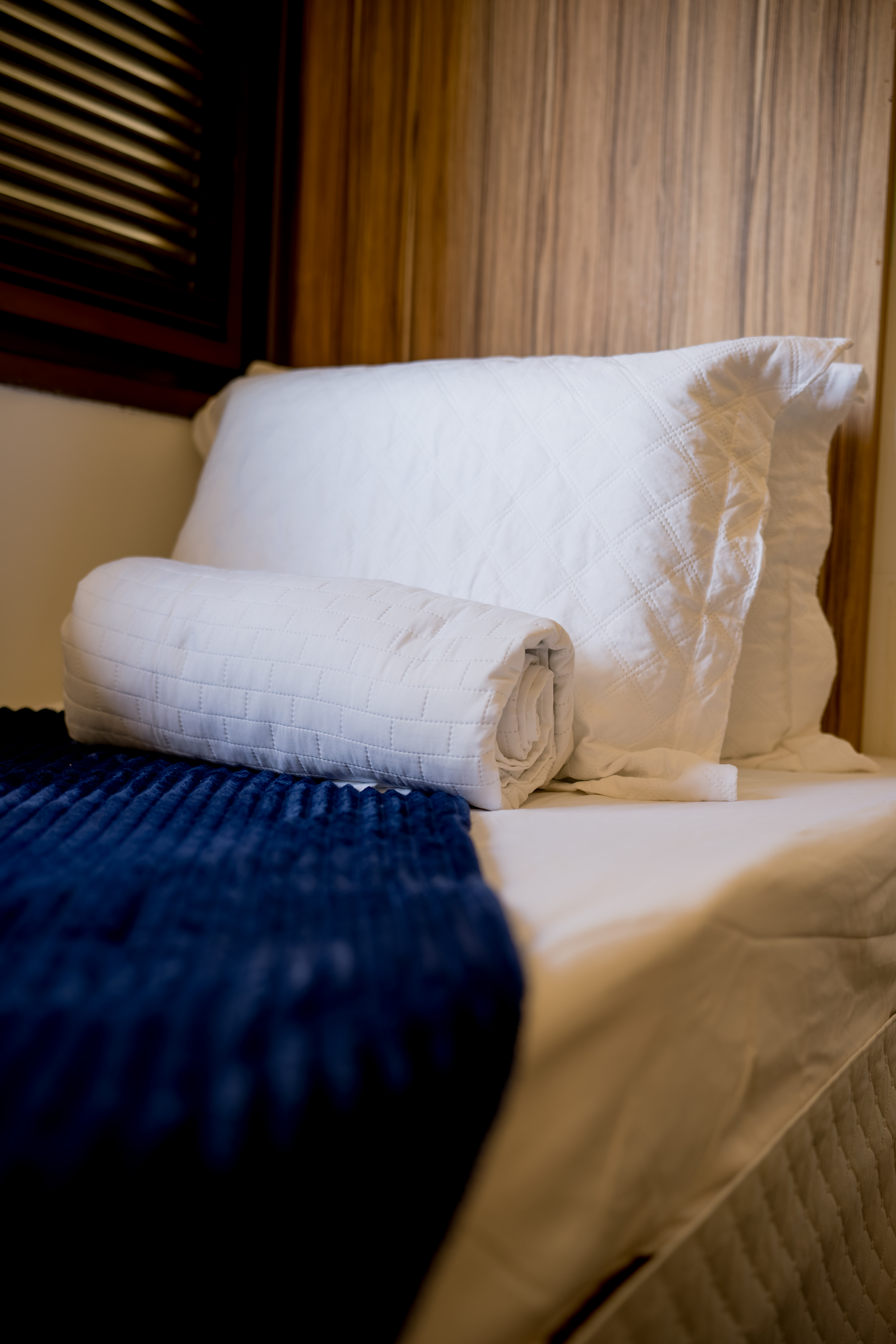 Bedding and pillows close up